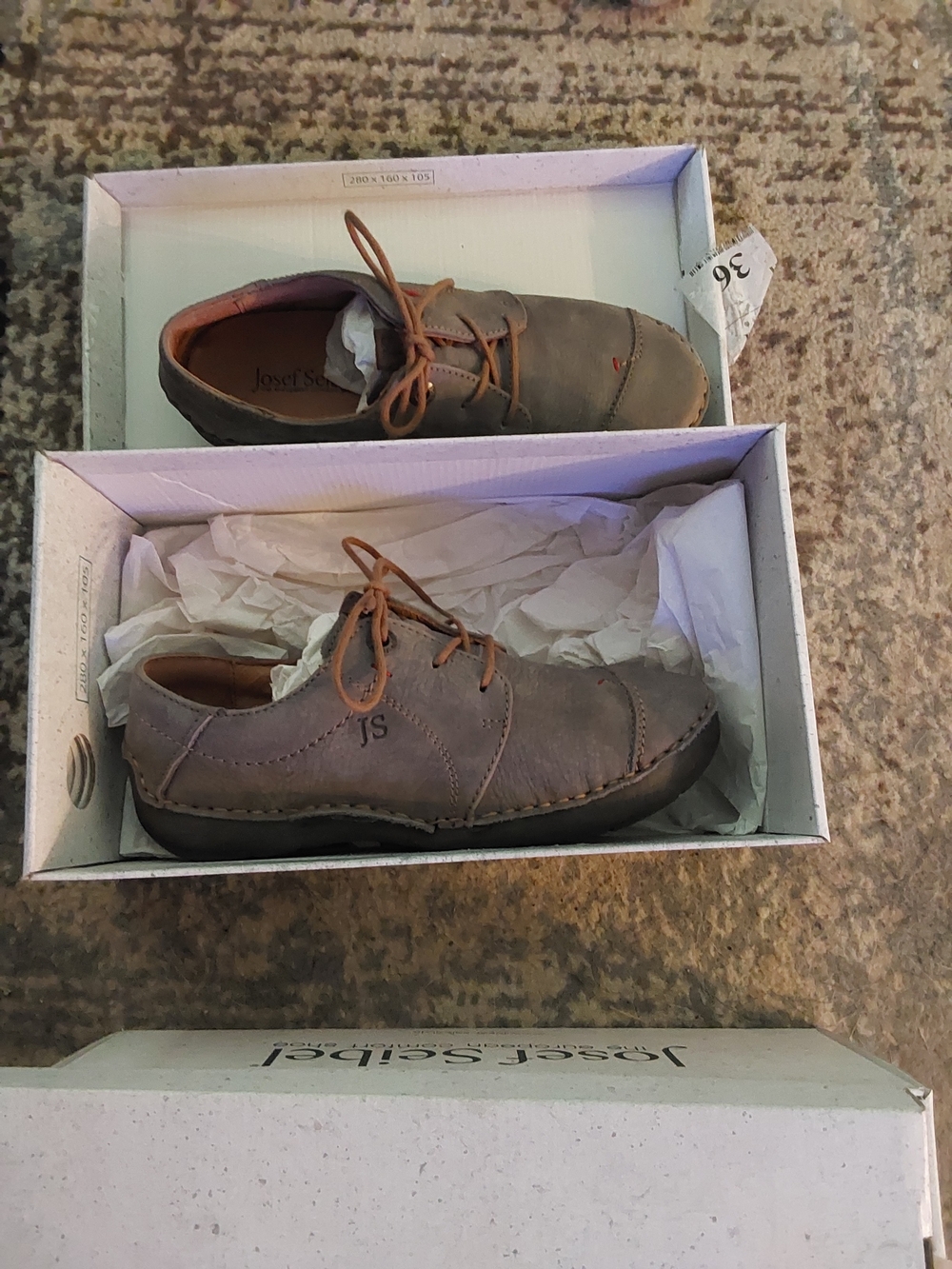 Josef Seibel Women's Gray/brown Lace-Up Casual Flats